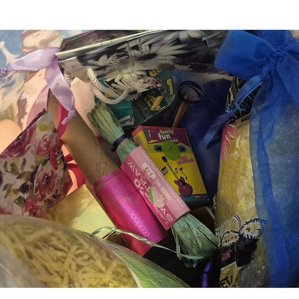 Mixed Party Supplies Lot Hallmark Greeting Cards Gift Bags Ribbon Crinkle Paper